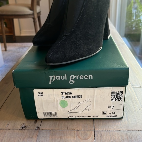NIB. Paul Green Stacia Black Suede Ankle Bootie Size 6.5,7 - Picture 13 of 13